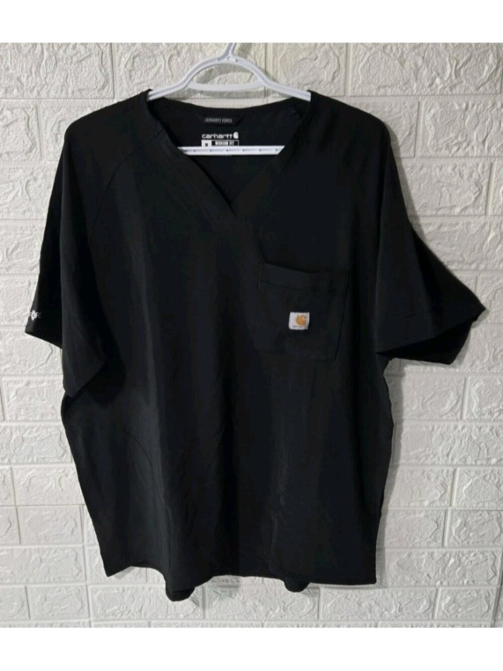 Carhartt Force Modern Fit Scrub Top V-Neck Mens Medium Black Like New